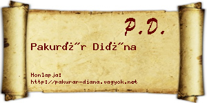 Pakurár Diána névjegykártya